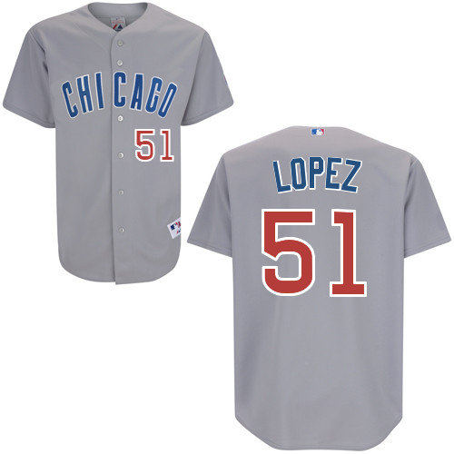 Rafael Lopez #51 MLB Jersey-Chicago Cubs Men's Authentic Road Gray Baseball Jersey